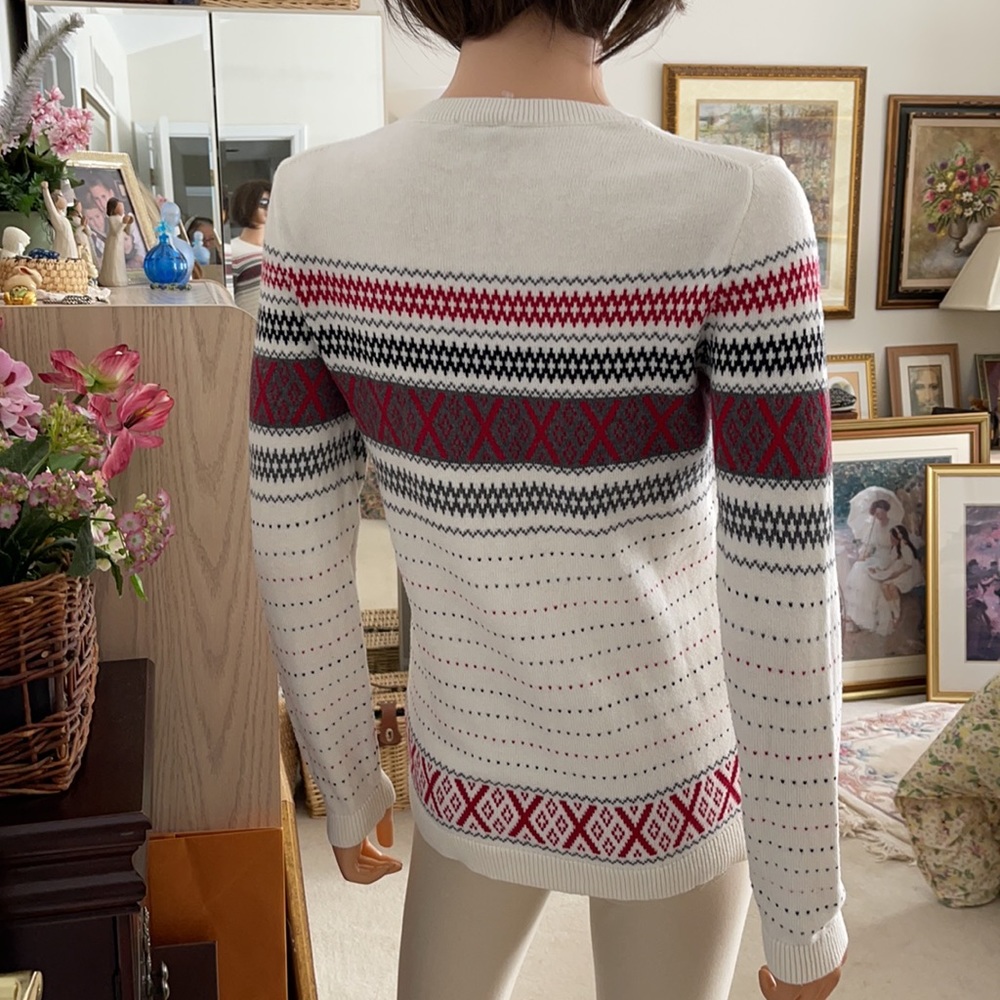 Talbots cotton pattern pullover sweater - Picture 3 of 10